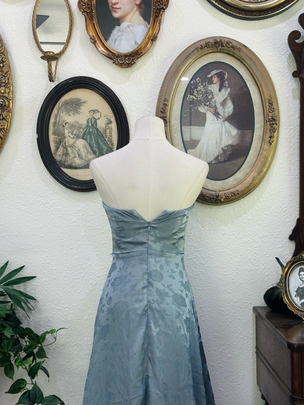Lulus Sage Blue Strapless Formal Dress - Picture 6 of 8